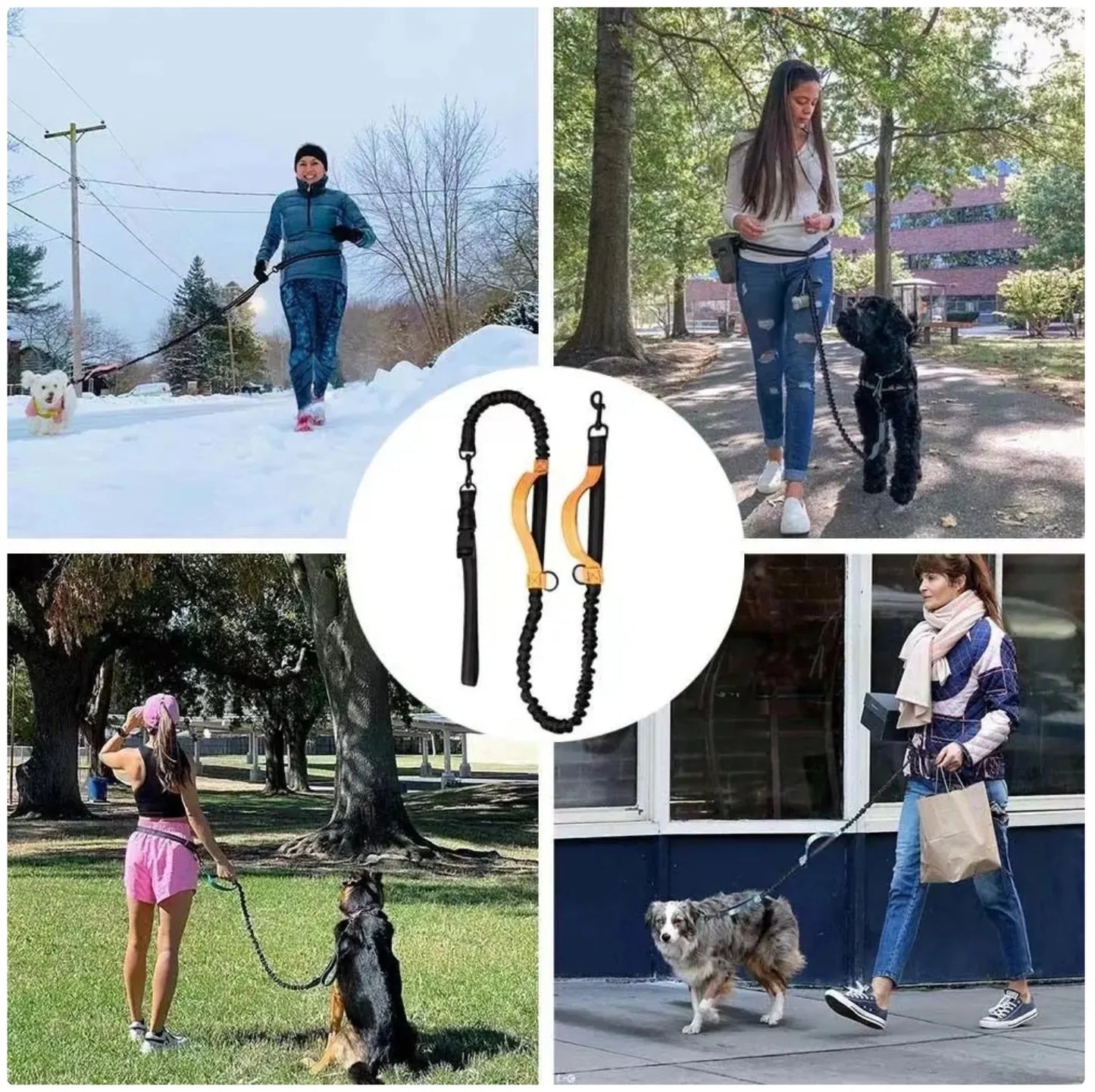 Reflective Dog Leash - Night Visible, Safe for Evening Walks & Runs